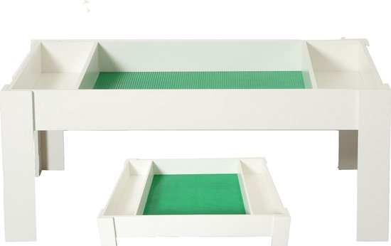 Speeltafel bouwtafel geschikt voor Lego en Duplo - 125 x 82 cm - wit