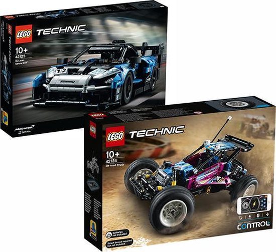 LEGO Technic Bundel 2021 !!  - LEGO Technic 42124 Off-Road Buggy + LEGO Technic 42123 Mclaren Senna GTR - Bundel