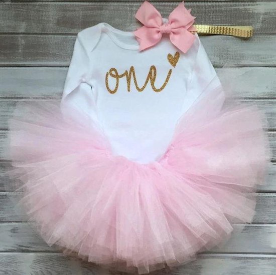 3 in 1 set Cakesmash outfit - First Birthday outfit - Eerste verjaardag - Een jaar tutu dress - Babykleding - Leuke cadeau 1 jaar - Photoshoot jurk set - one