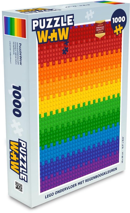 Puzzel 1000 stukjes volwassenen Lego 1000 stukjes - Lego ondervloer met regenboogkleuren puzzel 1000 stukjes  - PuzzleWow heeft +100000 puzzels