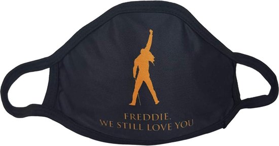 "Freddie, we still love you" Rekbaar Mondkapje | Maat L (volwassenen) | Rock | Wasbaar | Niet-Medisch | Katoen | Herbruikbaar | Queen Mercury - Elastisch | muziek