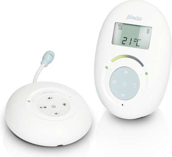 Alecto DBX120 - Full Eco DECT babyfoon met display, wit/blauw