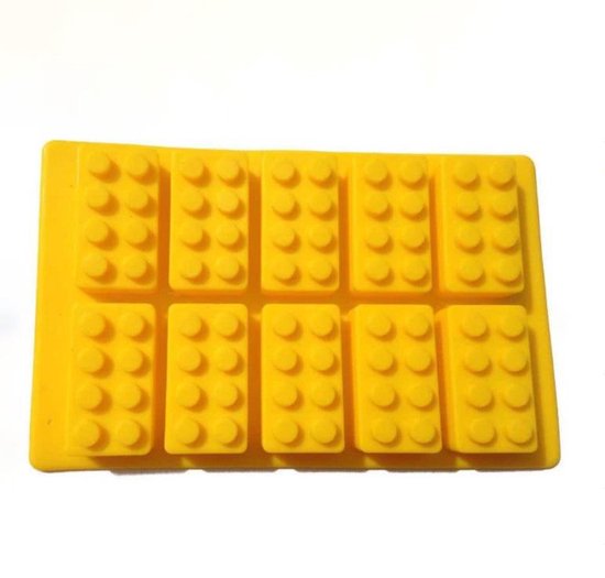 Siliconen Lego Duplo Stenen in de kleur Geel - Ijsblokjeshouder - Chocoladevorm