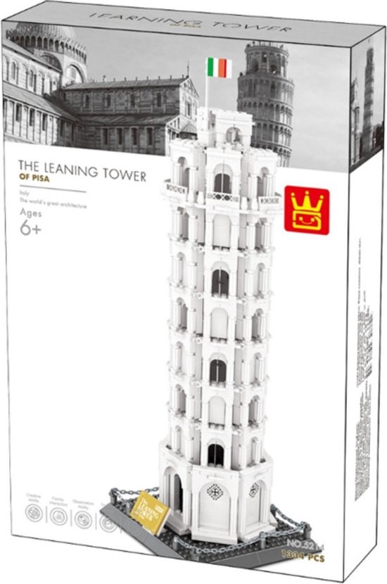 WanGe Architecture - Leaning Tower or Piza - 1334 Onderdelen - Lego Compatibel - Bouwdoos