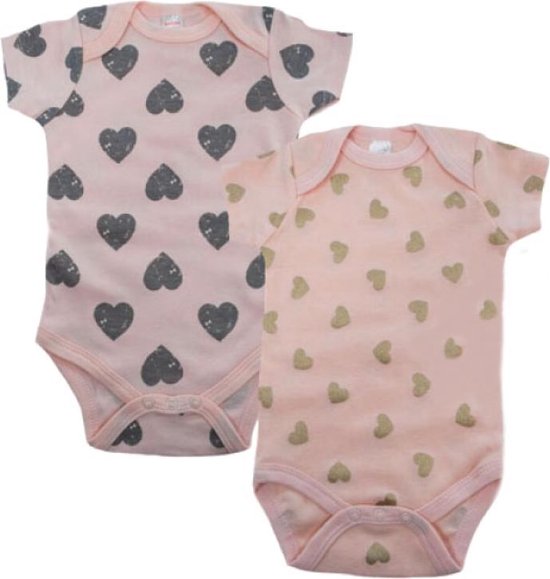 2-pack Rompertjes | Sweet Hearts | 0-3 mnd