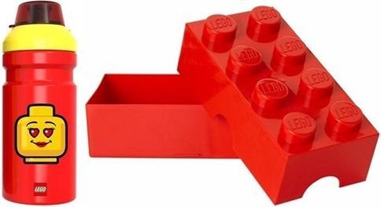 Lego Lunch Set | Broodtrommel | Drinkbeker | Rood | Classic Box | Brick | Girl | School
