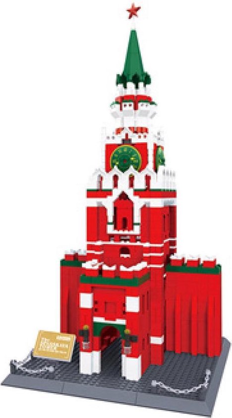 WanGe Architecture - The Spasski Tower Kremlin Moskau - 1048 Onderdelen - Lego Compatibel - Bouwdoos
