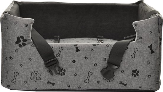 Amibelle Black Paws - Autostoel voor hond - 57x46cm - Hondenmand Auto - Wasbaar - Handgemaakt