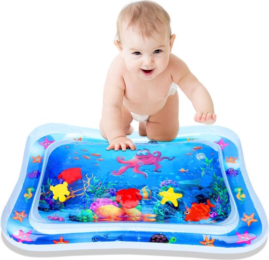 A&K Baby Opblaasbare Waterspeelmat - Baby Trainer Water Speelmat - Speelkleed Aquamat Speel Mat - Speelgoed Watermat - Inktvis S4