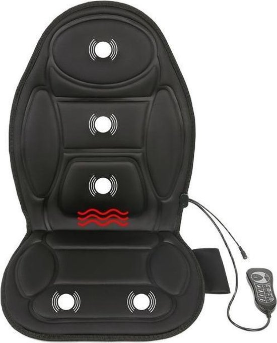 Ariko Luxe 2 in 1 Massage & Warmte Autostoel Mat - verwarmingskussen massagekussen auto of thuis - 12V & 220V verwarming zitkussen - Rug nek schouders dijen billen - stoelverwarming - 5 massagepunten 4 standen