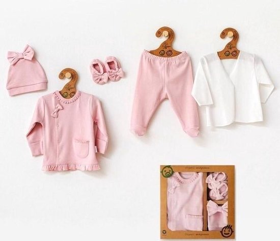 Andywawa Newborn Kleding Set Baby Kleding Meisje Biologisch Katoen - Baby Kleding Jongens - Babyshower Cadeau - Kraammand - Kraamcadeau Meisje - Baby Cadeau Meisje - Geboorte Cadeau - 50/62