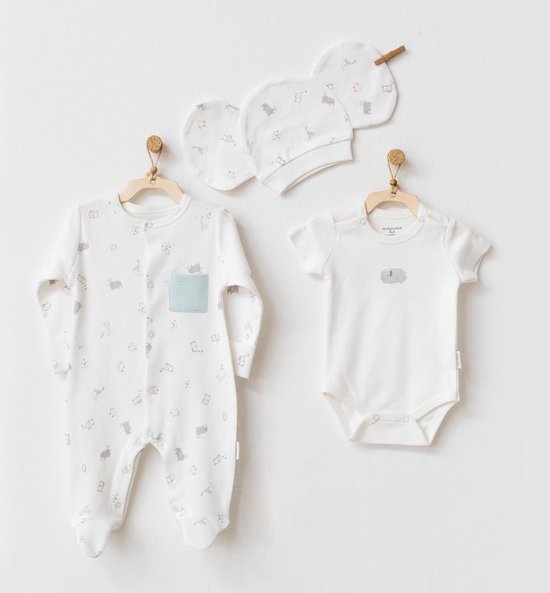 Andywawa Romper Boxpakje Baby Kleding Jongens Biologisch Katoen - Baby Kleding Meisje - Kraammand - Newborn Kleding - Rompertjes Baby - Baby Pakje - Baby Onesie - Babypakje - Kraamcadeau Jongen - Geboorte Cadeau - Babyshower Cadeau - 50/62