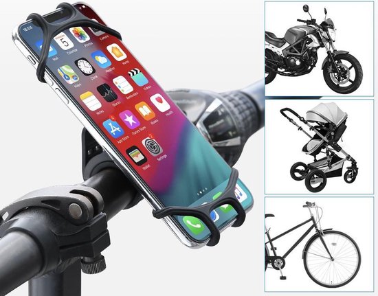 2 Stuks Telefoonhouder Fiets - Telefoonhouder Motor - Telefoonhouder Kinderwagen - 360 Graden Rotatie - Universeel